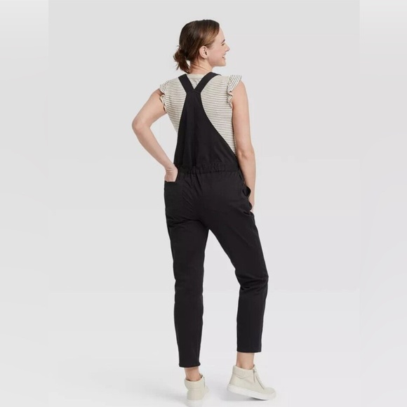 The Nines by Hatch Black Maternity Overalls Cotton Twill Women’s Sz 6 New w/tags - Picture 3 of 10